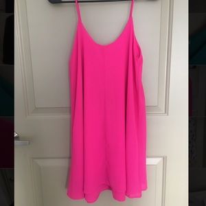Hot pink strappy dress